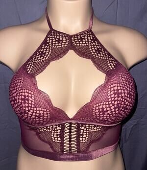 SMALL BURGUNDY LACE VICTORIA'S SECRET BRALETTE